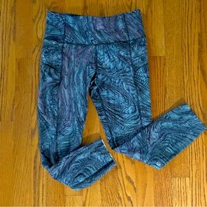Lululemon Fast and Free Tight 25” - Dimensional Icing Blue Multi - 6